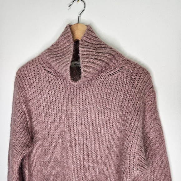 Aritzia Wilfred Alpaca Turtleneck Sweater Sz XS Dusty Pink Chunky knit Oversize - Picture 2 of 9